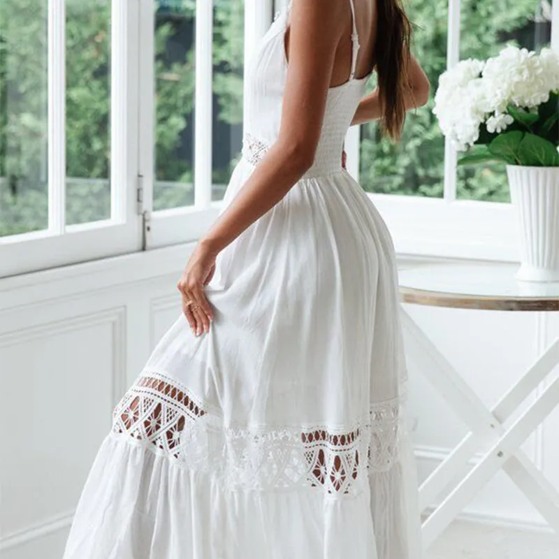 Natalie Lace Hollow Out Maxi Dress