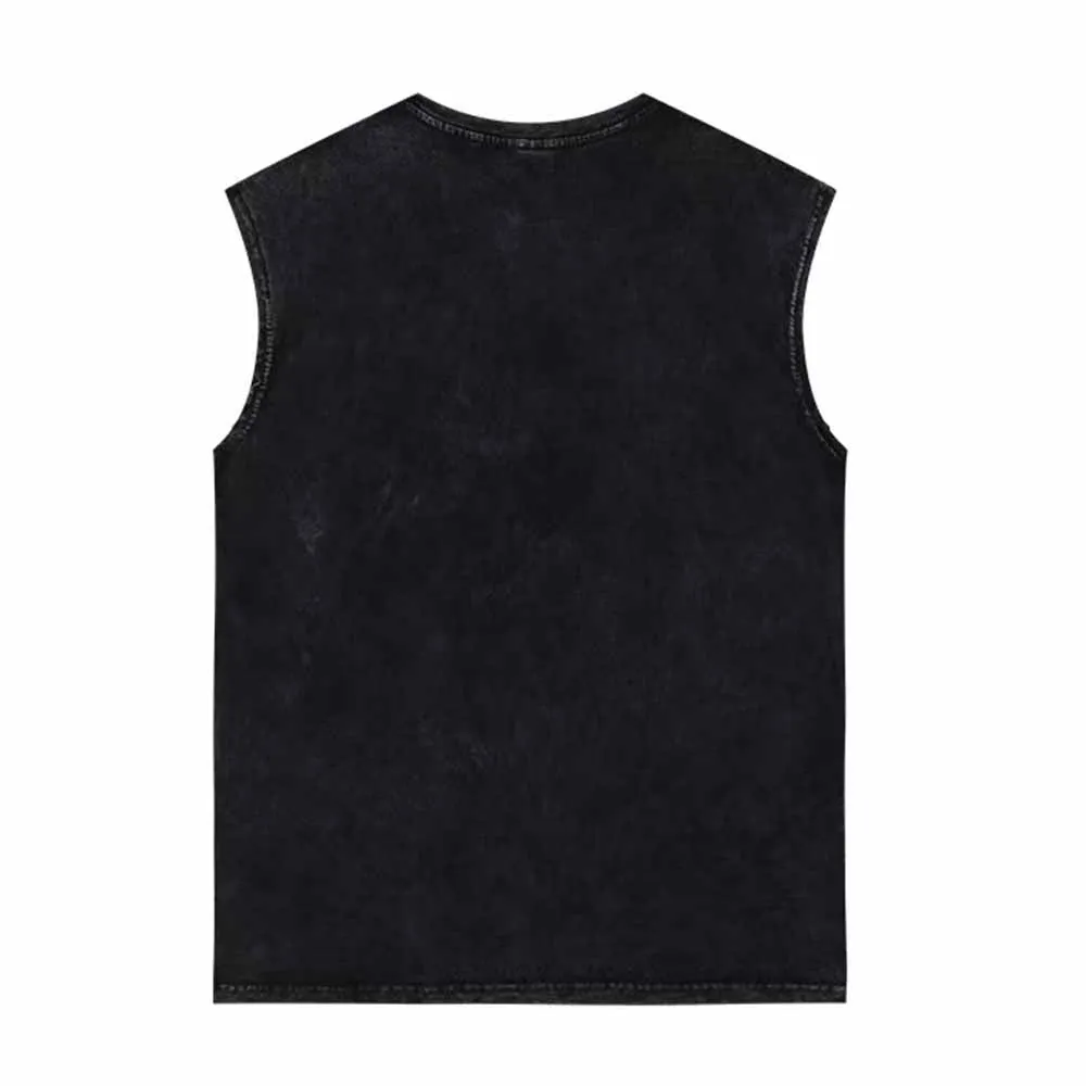 Rolling Fatties Cute Cat Vintage Washed Vest Top