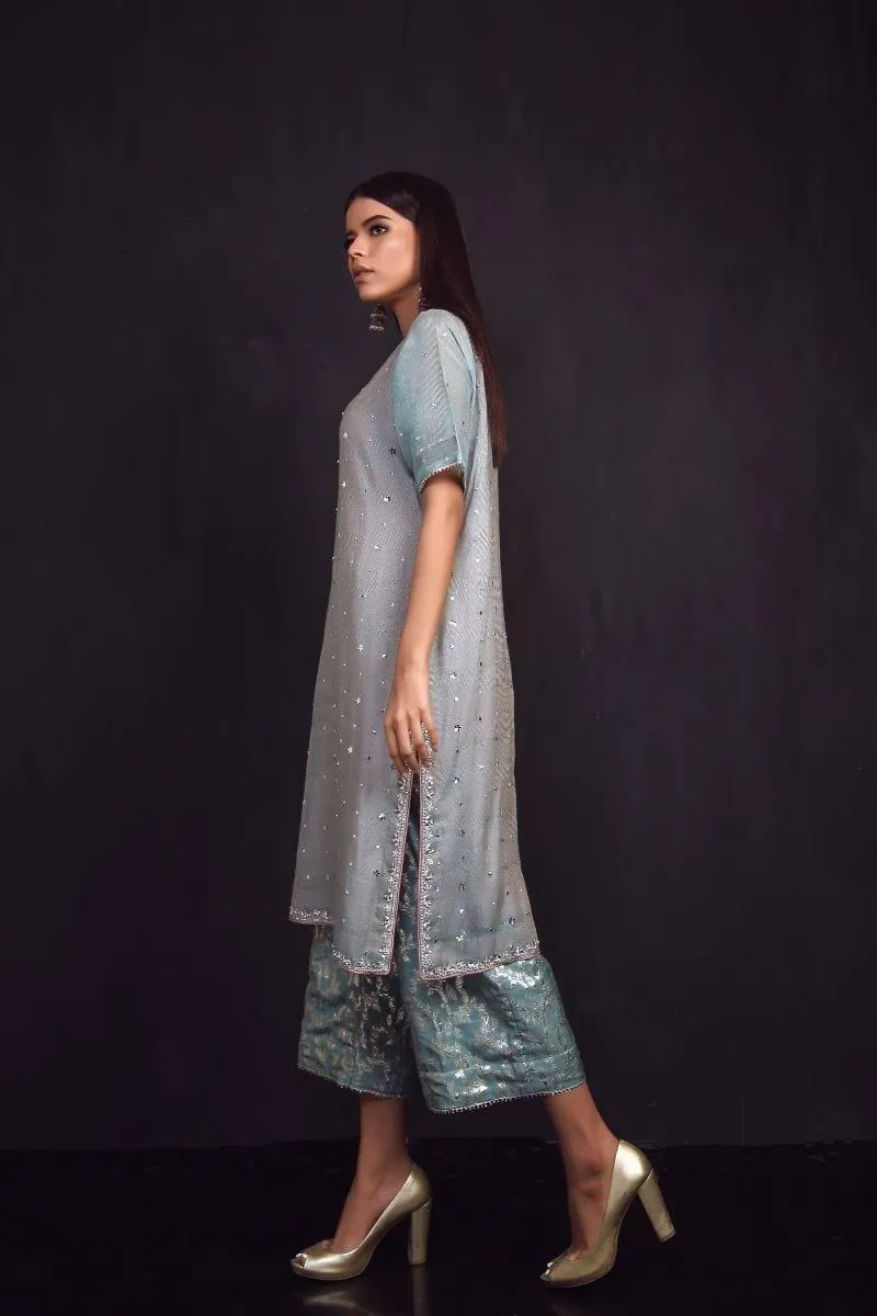 Sadia Aamir - Grey and Pink Sahar - Khaddi Cotton - 3 Piece