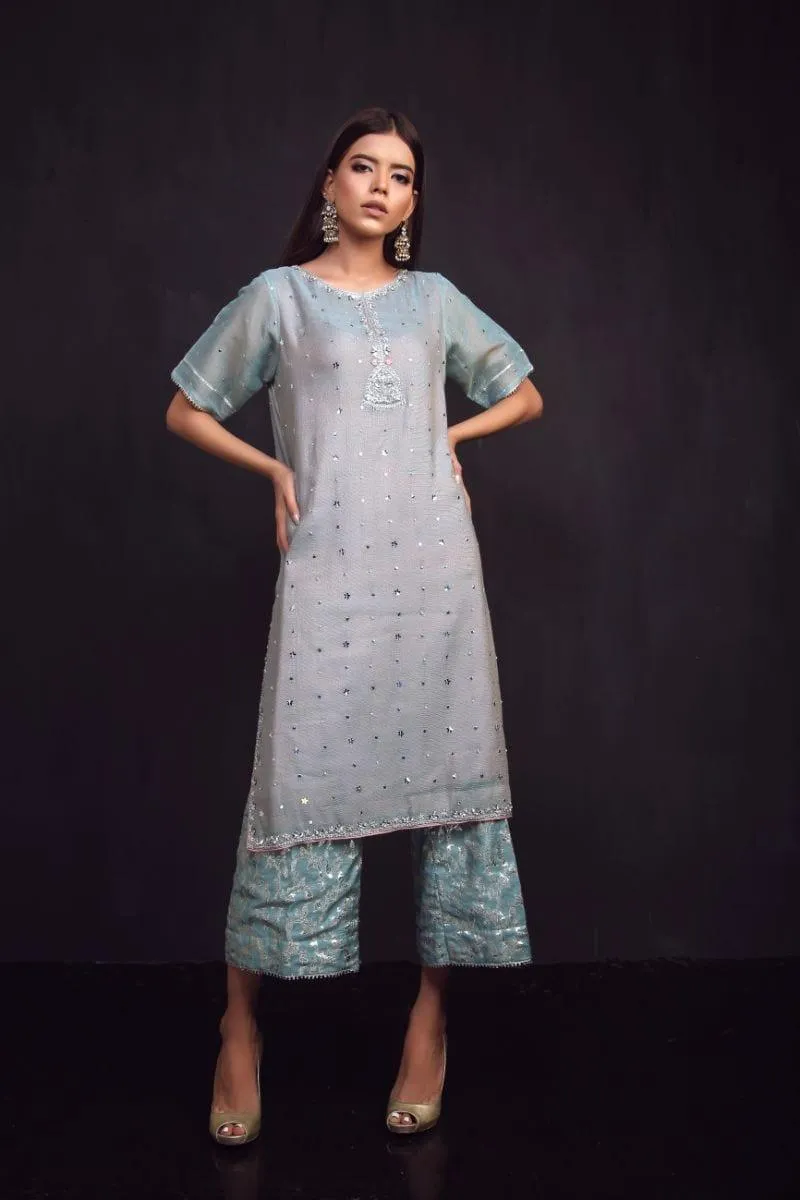 Sadia Aamir - Grey and Pink Sahar - Khaddi Cotton - 3 Piece