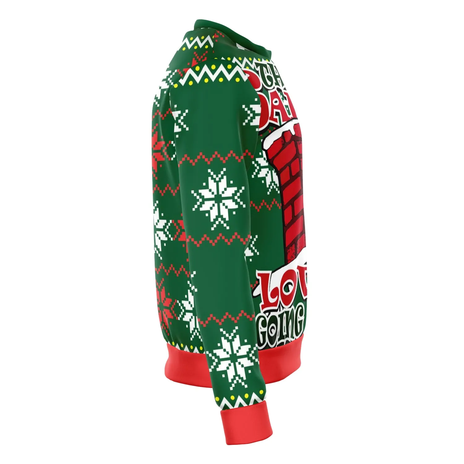 Santa Goes Down Funny Ugly Christmas Sweater
