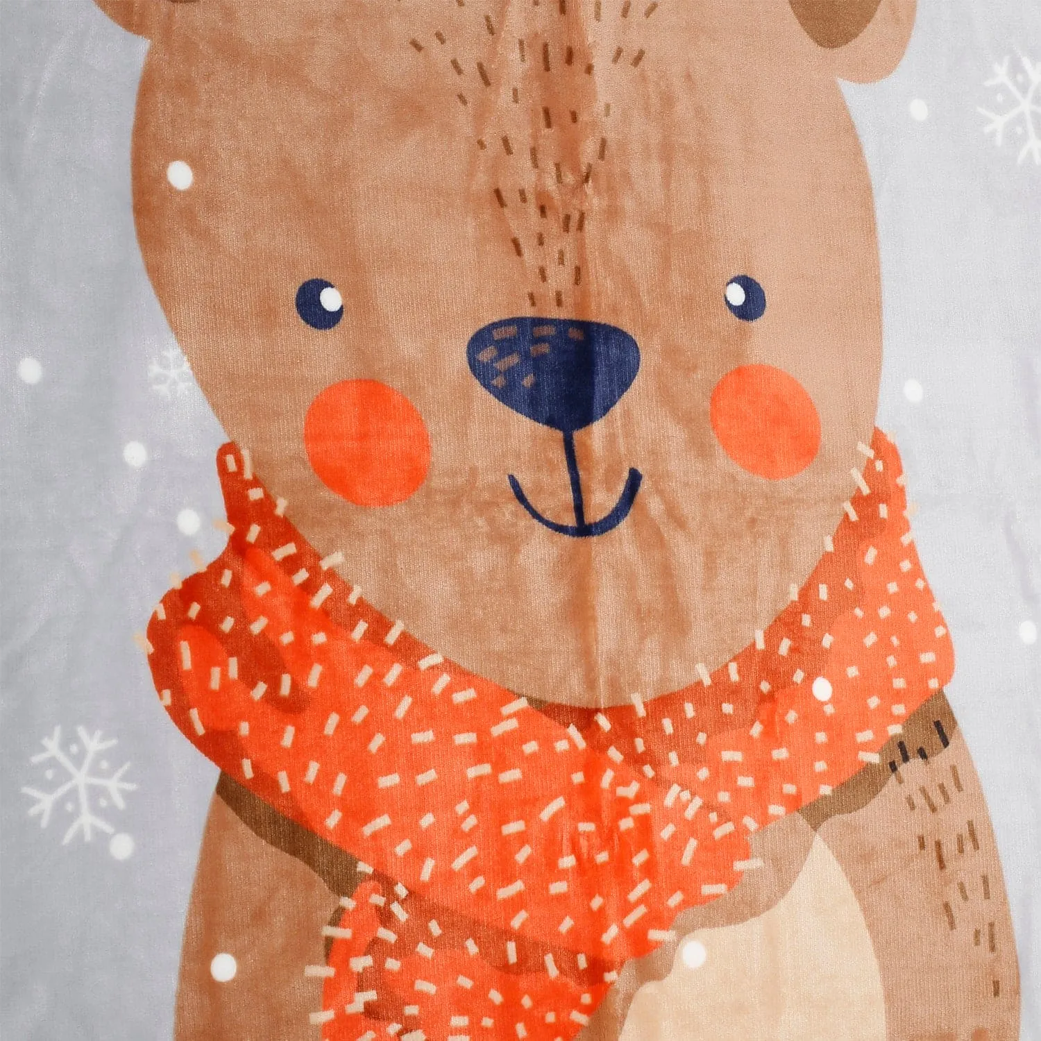 Snowy Reindeer Grey Two-Ply Blanket