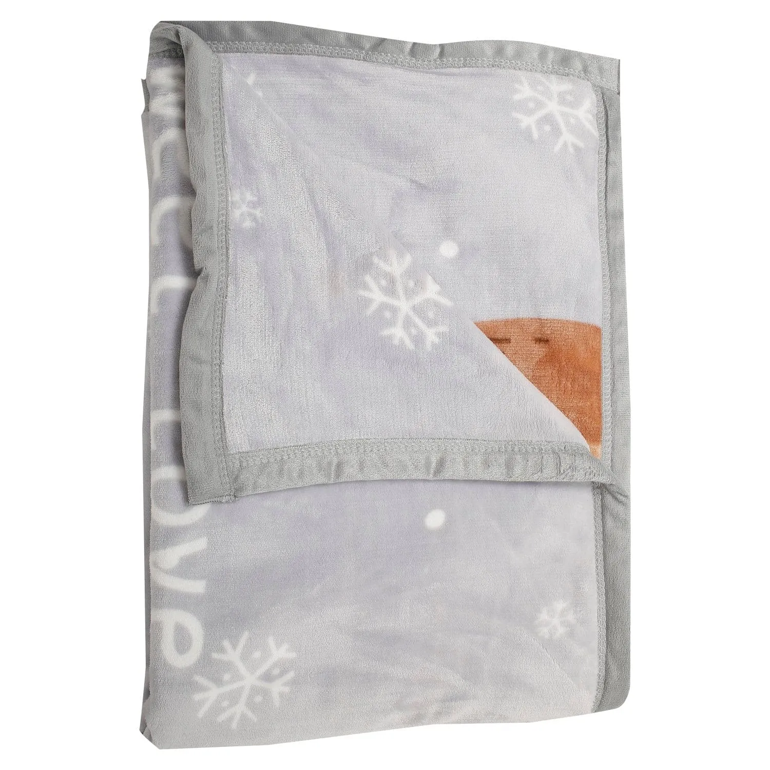 Snowy Reindeer Grey Two-Ply Blanket