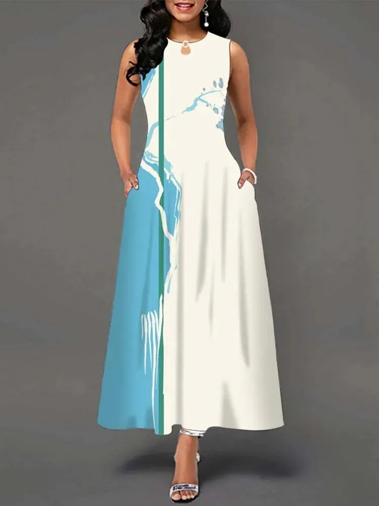 Summer Long Dresses Women Floral Print