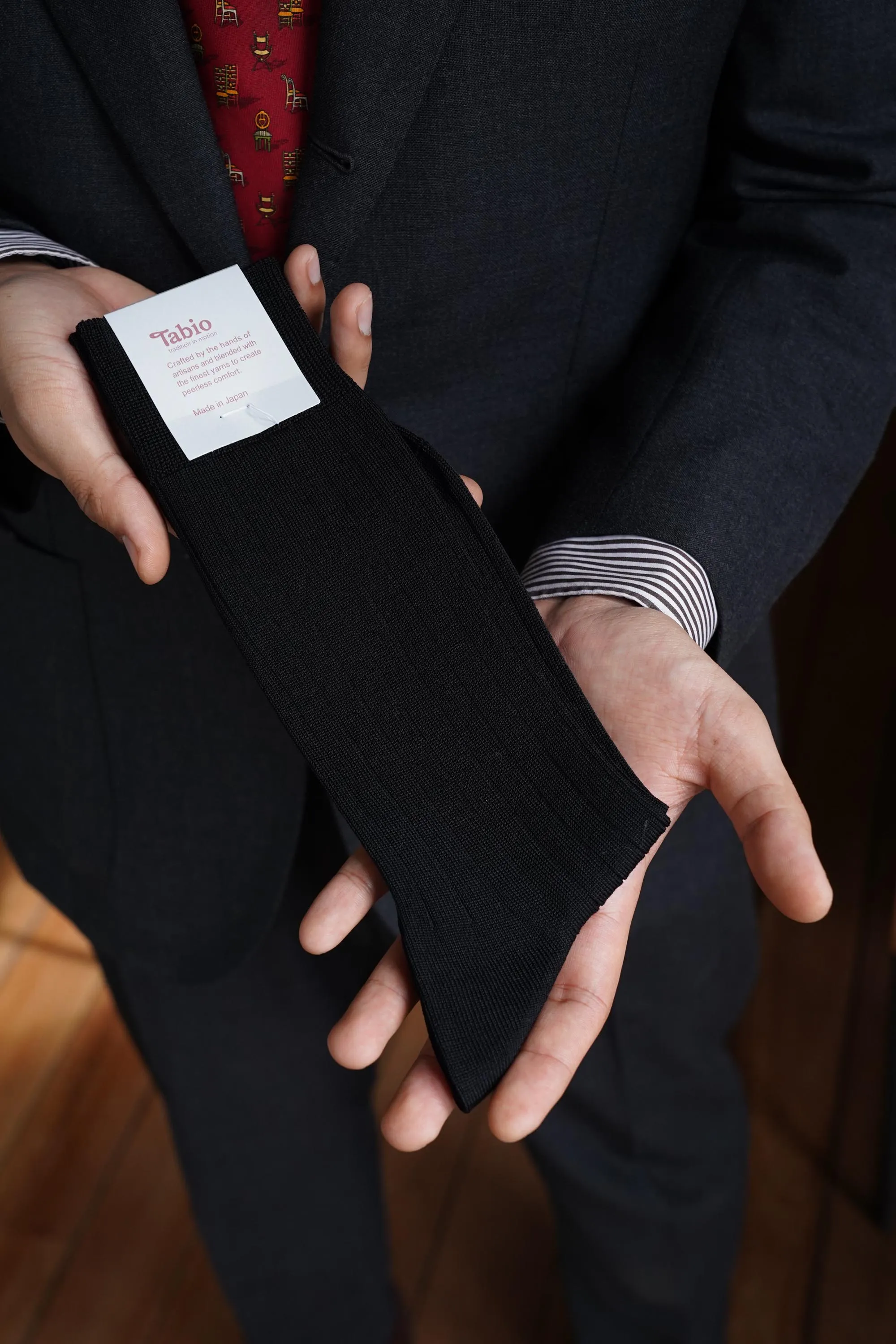 Tabio 9x2 Ribbed Socks Mid Calf