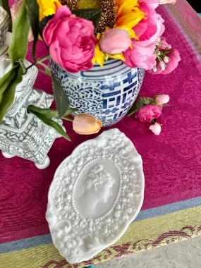 Vintage Milk Glass Cameo Dresser Tray Jenny Lind 1954-1965