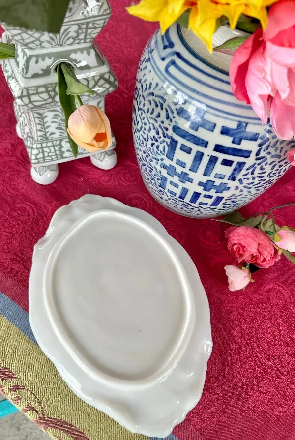 Vintage Milk Glass Cameo Dresser Tray Jenny Lind 1954-1965