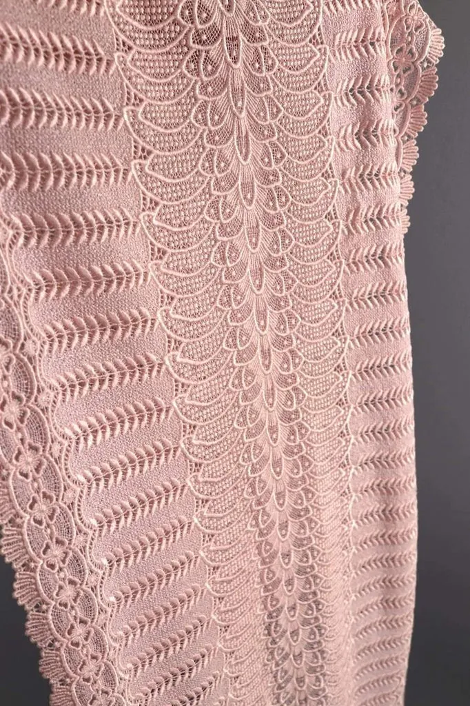 Vintage Pastel Pink Lace Kimono Shawl