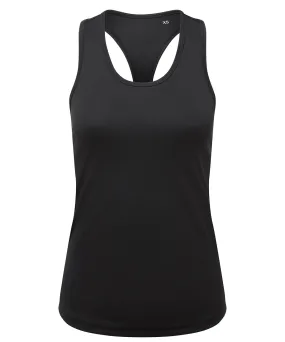 Womens TriDri® recycled performance slim racerback vest | Black