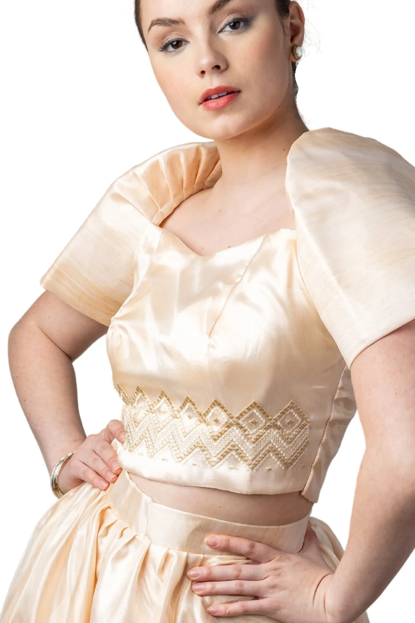 WS25 - Baro't Saya Organza Pina Filipiniana - Top and Skirt Set